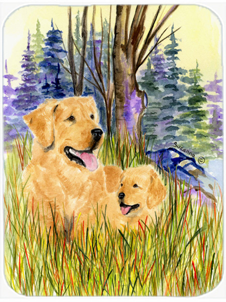 Golden Retriever Glass Cutting Board - Large- 15 x 12 in.