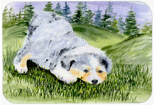 Australian Shepherd Glass Cutting Board - Large- 15 x 12 in.