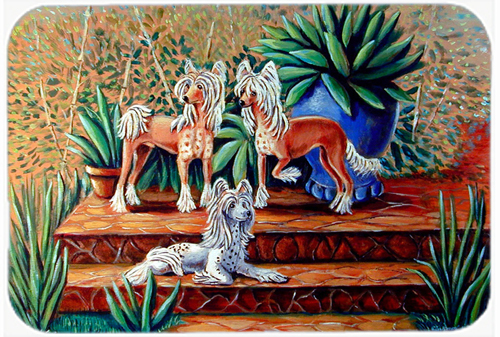 Picture of Carolines Treasures 7505LCB Chinese Crested Glass Cutting Board - Large