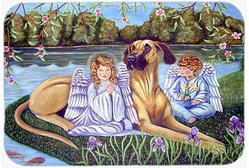 Picture of Carolines Treasures 7507LCB Angels With Great Dane Glass Cutting Board - Large