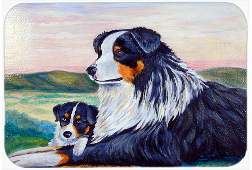 Picture of Carolines Treasures 7511LCB Australian Shepherd Glass Cutting Board - Large