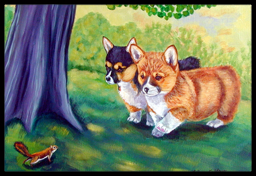 24 x 36 in. Corgi Indoor Or Outdoor Doormat