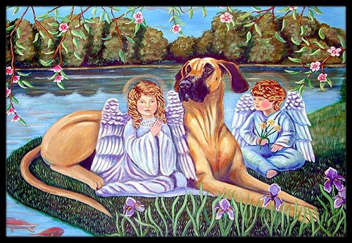 Angels With Great Dane Indoor Or Outdoor Doormat