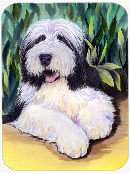 Bearded Collie Glass Cutting Board - Large