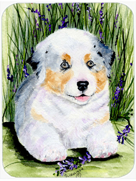 SS8005LCB Australian Shepherd Glass Cutting Board - Large