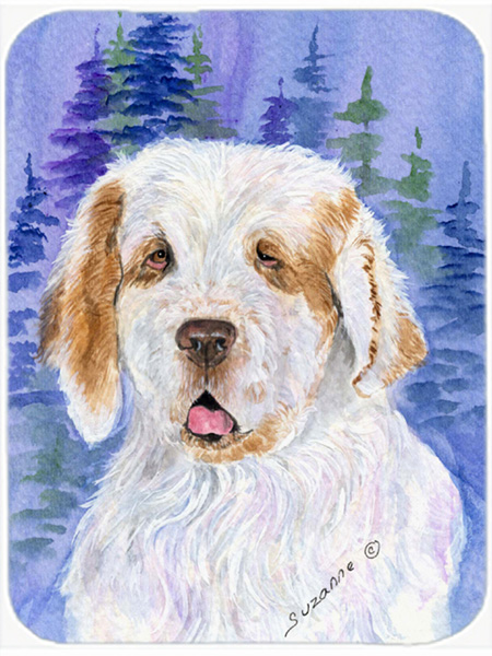 Clumber Spaniel Glass Cutting Board - Large