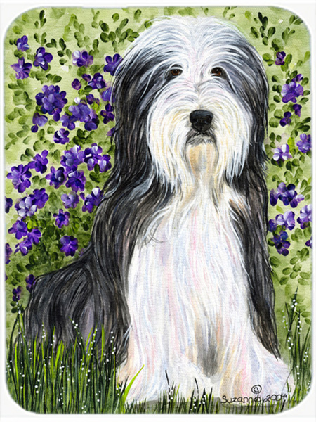 Bearded Collie Glass Cutting Board - Large