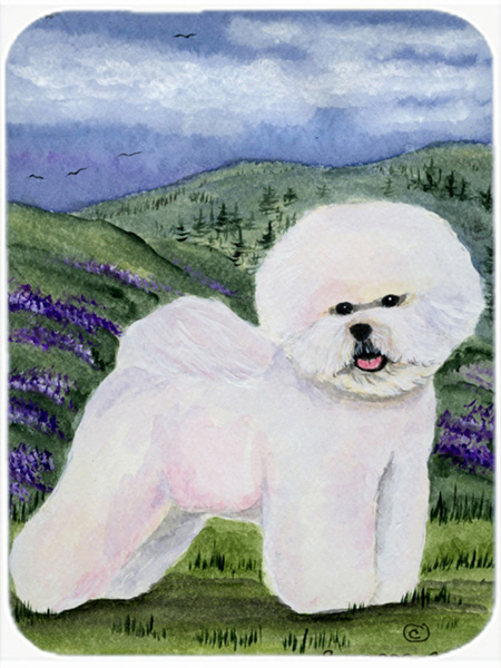 Bichon Frise Glass Cutting Board - Large