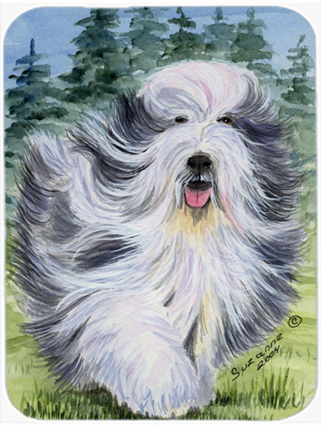 Bearded Collie Glass Cutting Board - Large