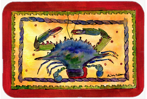 Picture of Carolines Treasures 8056LCB Crab Glass Cutting Board - Large