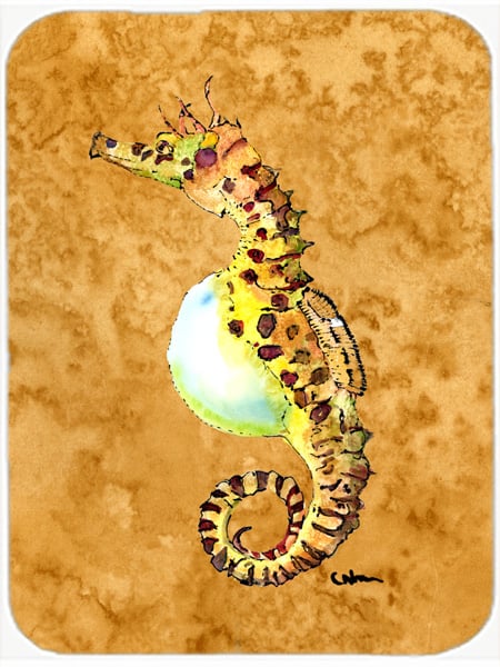 Picture of Carolines Treasures 8640LCB Seahorse Glass Cutting Board - Large