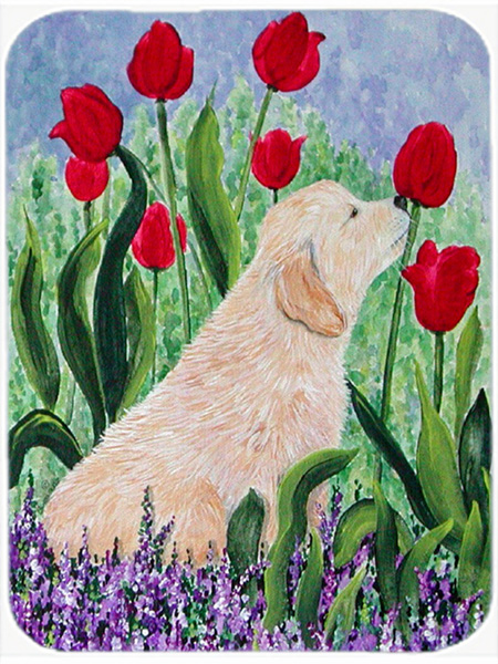 Golden Retriever Glass Cutting Board - Large