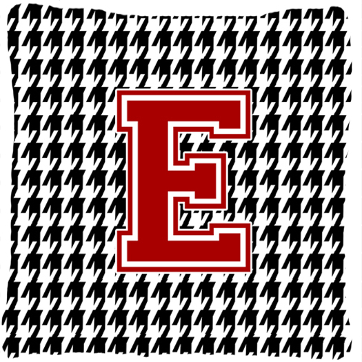 Monogram - Initial E Houndstooth Decorative Indoor & Outdoor Fabric Pillow