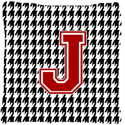 Monogram - Initial J Houndstooth Decorative Indoor & Outdoor Fabric Pillow
