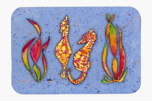 Picture of Carolines Treasures 8564LCB Seahorse Glass Cutting Board - Large