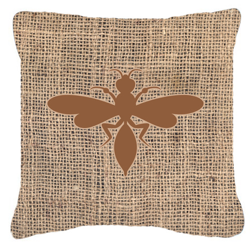Wasp Burlap and Brown Indoor & Outdoor Decorative Fabric Pillow