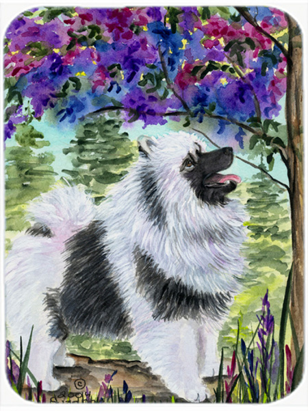 Keeshond Glass Cutting Board - Large- 15 H x 12 L in.