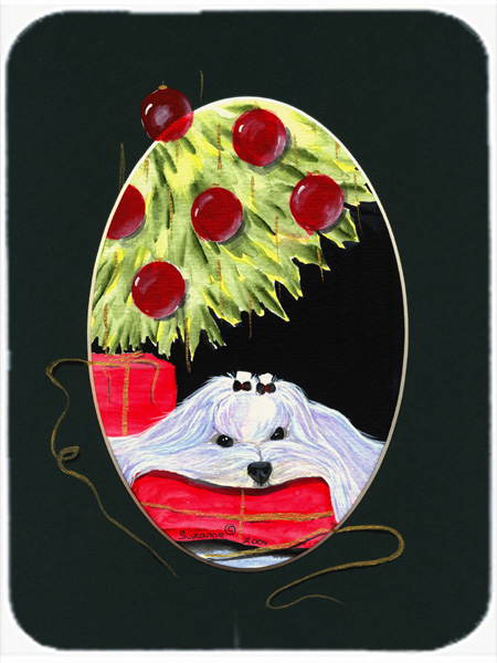 Christmas Tree with Maltese Glass Cutting Board - Large- 15 H x 12 L in.