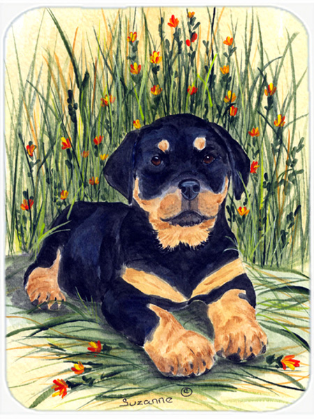 Rottweiler Glass Cutting Board - Large- 15 H x 12 L in.