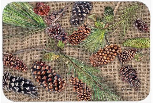 Picture of Carolines Treasures 8735LCB Pine Cones Glass Cutting Board - Large- 15 H x 12 L in.