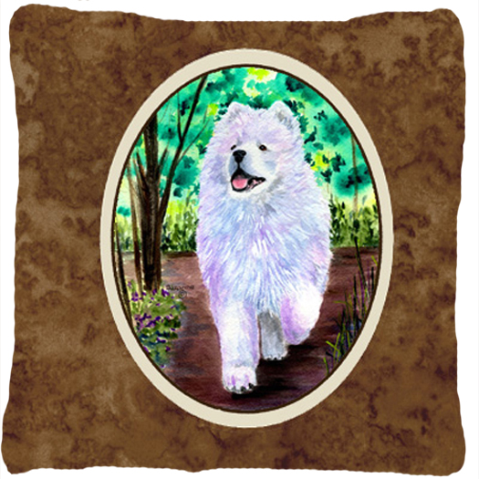 Samoyed Indoor & Outdoor Decorative Fabric Pillow - 14 x 14 in.