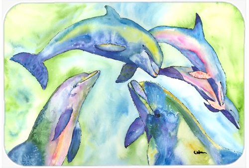 Picture of Carolines Treasures 8548LCB Dolphin Glass Cutting Board - Large- 15 H x 12 L in.