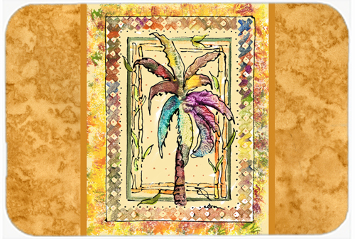 Picture of Carolines Treasures 8614LCB Palm Tree Glass Cutting Board - Large- 15 H x 12 L in.