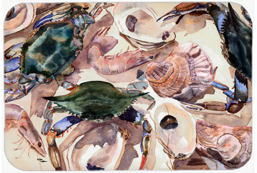 Picture of Carolines Treasures 8618LCB Crab Glass Cutting Board - Large- 15 H x 12 L in.