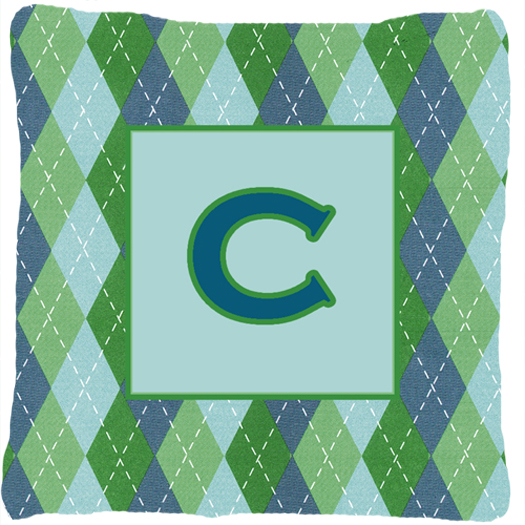 CJ1020-CPW1414 Monogram - Initial C Blue Argoyle Indoor & Outdoor Decorative Fabric Pillow - 14 x 14 in.