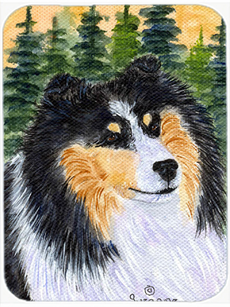 Sheltie Glass Cutting Board - Large- 15 H x 12 L in.