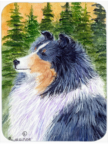 Sheltie Glass Cutting Board - Large- 15 H x 12 L in.