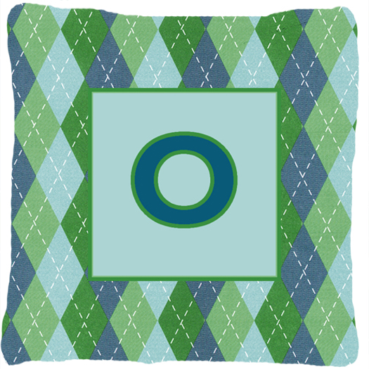 Initial O Monogram - Blue Argoyle Indoor & Outdoor Decorative Fabric Pillow - 14 x 14 in.