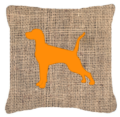 Pointer Burlap and Orange Indoor & Outdoor Decorative Fabric Pillow - 18 x 18 in.