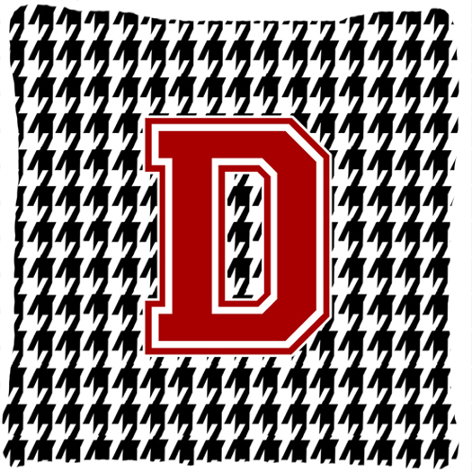 Monogram - Initial D Houndstooth Decorative Fabric Pillow - 14 x 14 in.