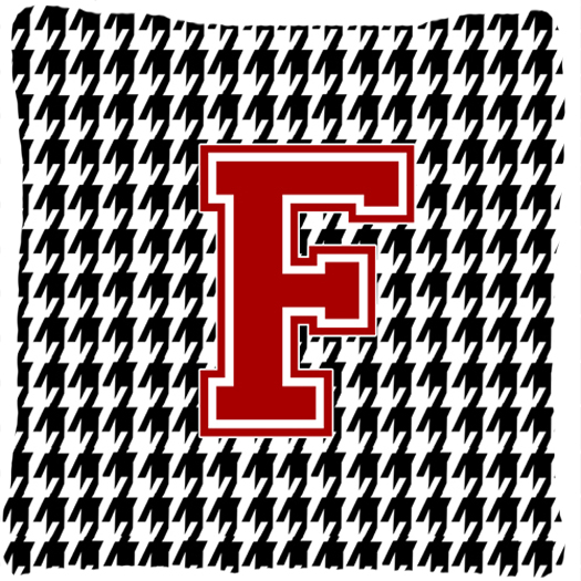 Monogram - Initial F Houndstooth Decorative Fabric Pillow - 14 x 14 in.