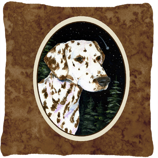 Starry Night Dalmatian Decorative Fabric Pillow - 14 x 14 in.