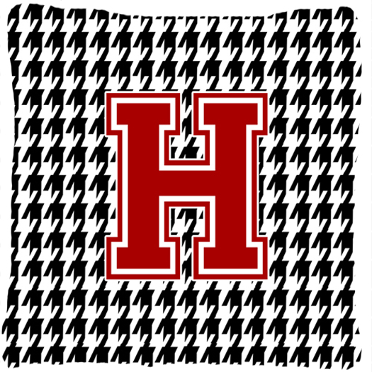 Monogram - Initial H Houndstooth Decorative Fabric Pillow - 14 x 14 in.