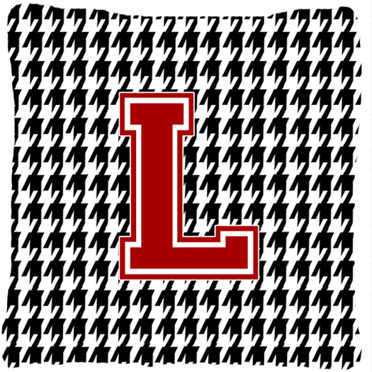 Monogram - Initial L Houndstooth Decorative Fabric Pillow 14 x 14 in.