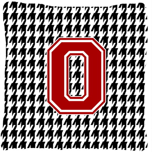 Monogram - Initial O Houndstooth Decorative Fabric Pillow 14 x 14 in.