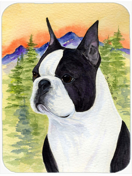 Boston Terrier Glass Cutting Board - Large- 15 H x 12 L in.