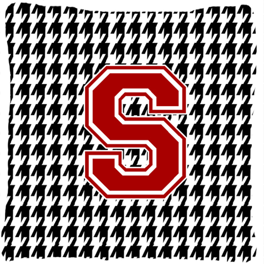 Monogram - Initial S Houndstooth Decorative Fabric Pillow - 14 x 14 in.