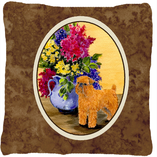 Brussels Griffon Decorative Fabric Pillow - 14 x 14 in.