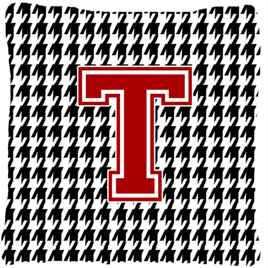 Monogram - Initial T Houndstooth Decorative Fabric Pillow - 14 x 14 in.