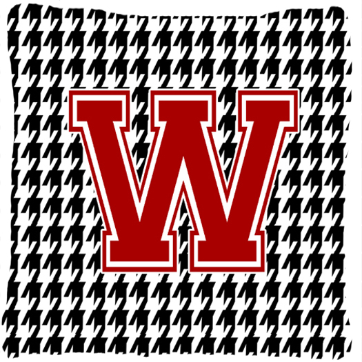 Monogram - Initial W Houndstooth Decorative Fabric Pillow
