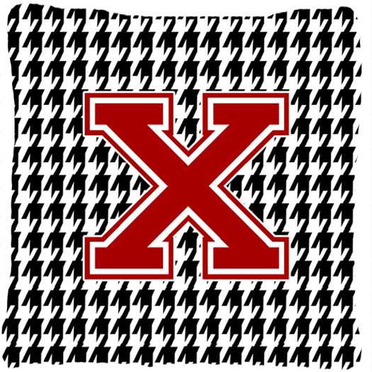 Monogram - Initial X Houndstooth Decorative Fabric Pillow 14 x 14 in.