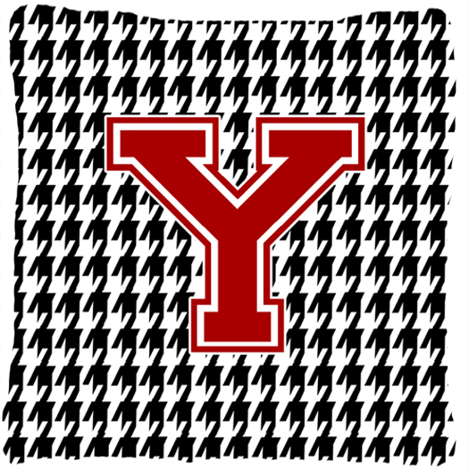 Monogram - Initial Y Houndstooth Decorative Fabric Pillow 14 x 14 in.
