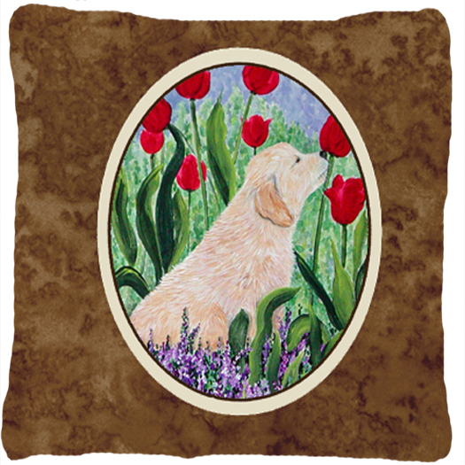 Golden Retriever Decorative Fabric Pillow - 14 x 14 in.