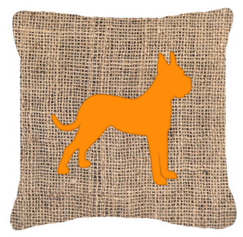 Boxer Burlap and Orange Indoor & Outdoor Decorative Fabric Pillow