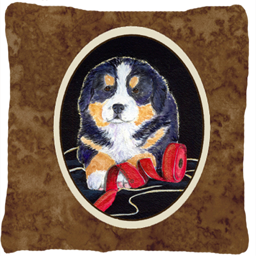 Bernese Mountain Dog Decorative Fabric Pillow - 14 x 14 in.