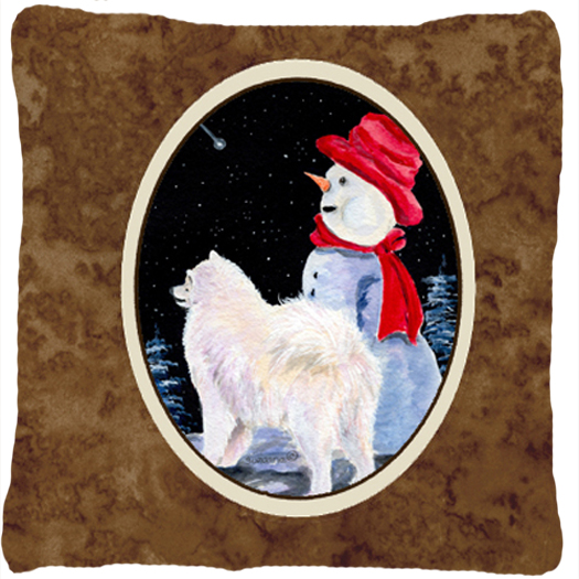 Samoyed Decorative Fabric Pillow - 14 x 14 in.
